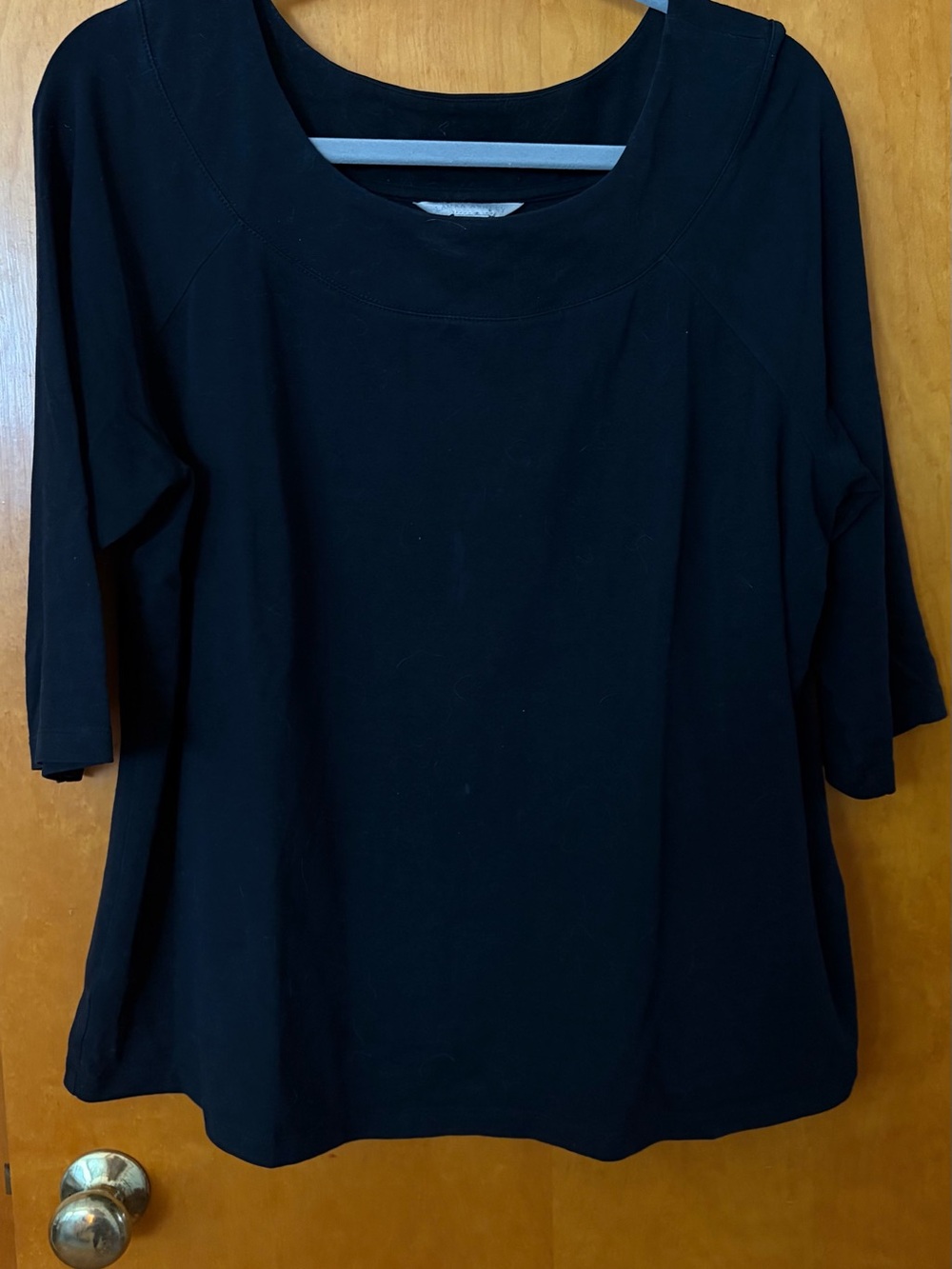 Laura Ashley Black Scoop Neck Long Sleeve Tee